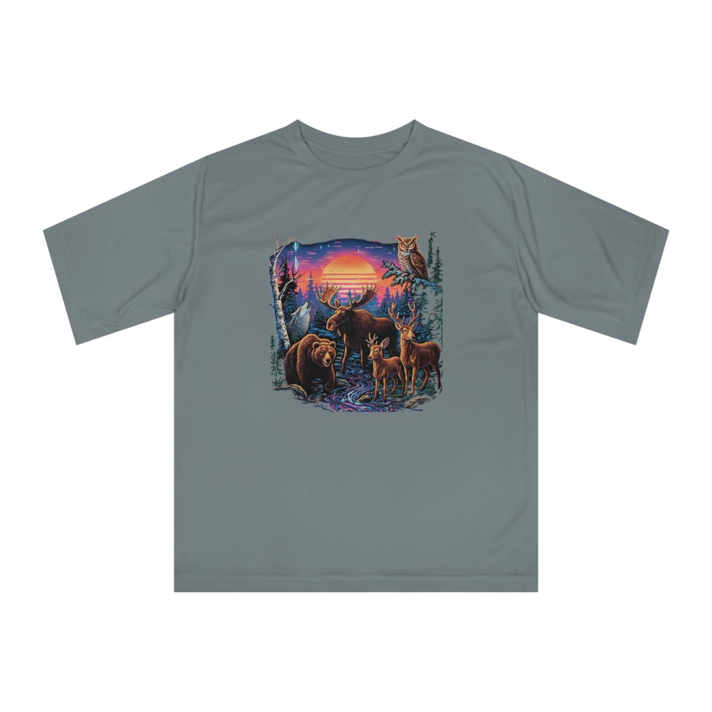 Wildlife Sunset Performance Tee — 'Be Good Do Good' Graphic