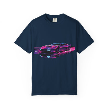 Retro Neon Sports Car T-Shirt — Vaporwave 80s Racing Tee