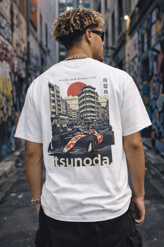 Tsunodɑ Racing Tee — Japanese Street Racing Car Graphic T-Shirt