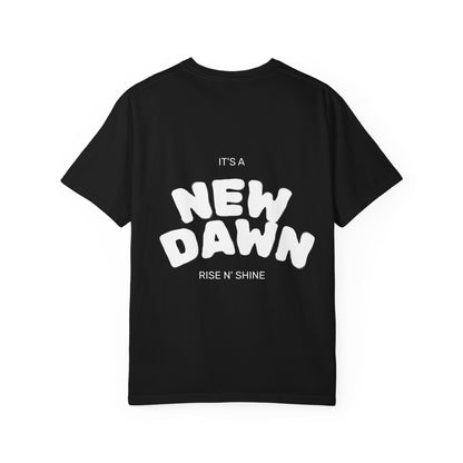 Dinosaur Sunrise T‑Shirt — "It's a New Dawn" Graphic Tee