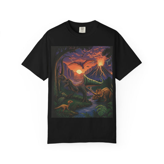 Dinosaur Sunrise T‑Shirt — "It's a New Dawn" Graphic Tee