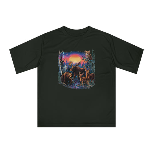 Wildlife Sunset Performance Tee — 'Be Good Do Good' Graphic