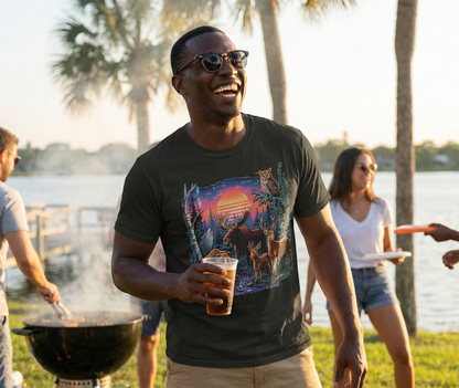 Wildlife Sunset Performance Tee — 'Be Good Do Good' Graphic