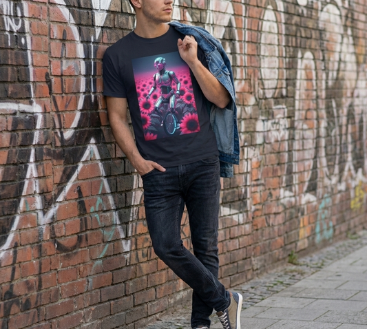 Cyber Bot Among Sunflowers T-Shirt
