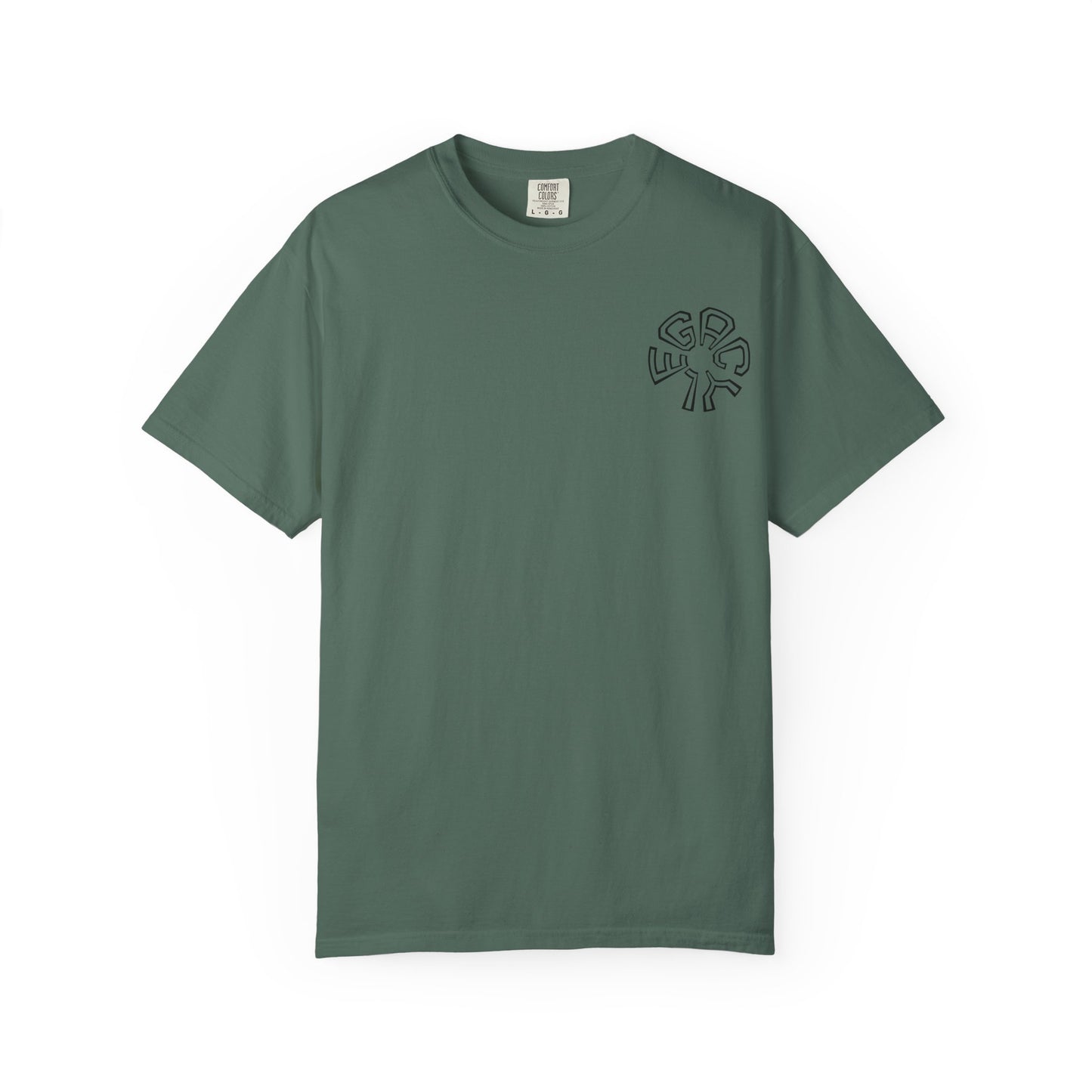 Retro Split-Face Portrait Back Print with Chest Logo