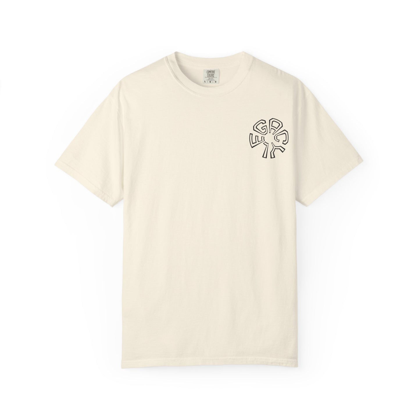 Retro Split-Face Portrait Back Print with Chest Logo