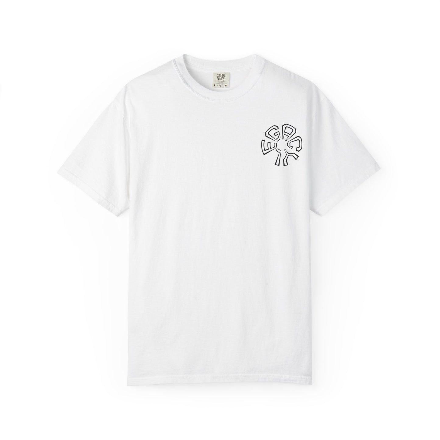Retro Split-Face Portrait Back Print with Chest Logo